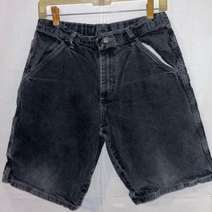 Black wrangler carpenter jorts